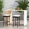 Costway Patio Rattan Barstools Set of 2/4 Outdoor Wicker Bar Height Chairs with Footrest